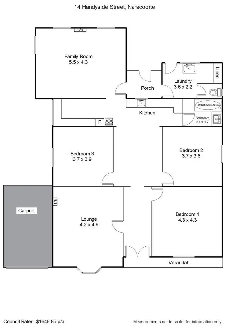 Floorplan of Homely house listing, 14 Handyside Street, Naracoorte SA 5271
