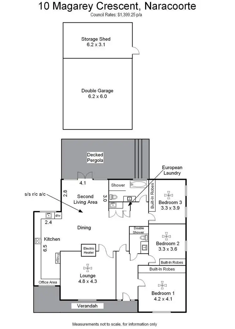 Floorplan of Homely house listing, 10 Magarey Crescent, Naracoorte SA 5271