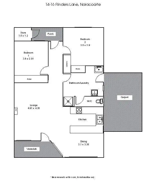 Floorplan of Homely house listing, 16 Flinders Lane, Naracoorte SA 5271