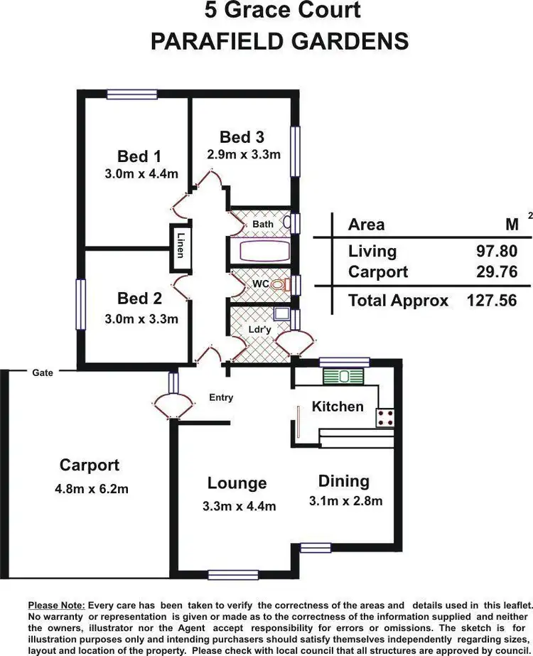 Floorplan of Homely house listing, 5 Grace Court, Parafield Gardens SA 5107