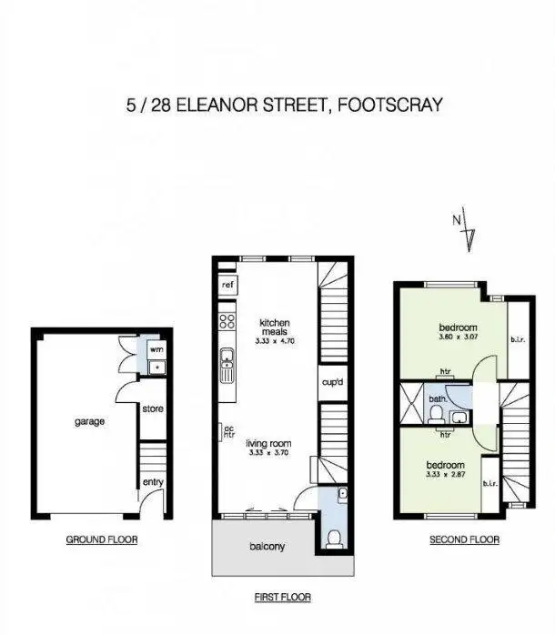 Floorplan of Homely townhouse listing, 5/28 Eleanor Street, Footscray VIC 3011