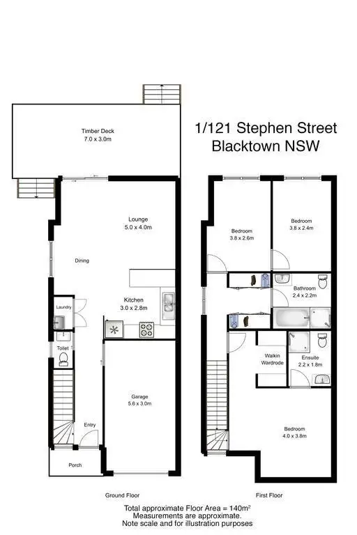Floorplan of Homely townhouse listing, 1/121 Stephen Street, Blacktown NSW 2148