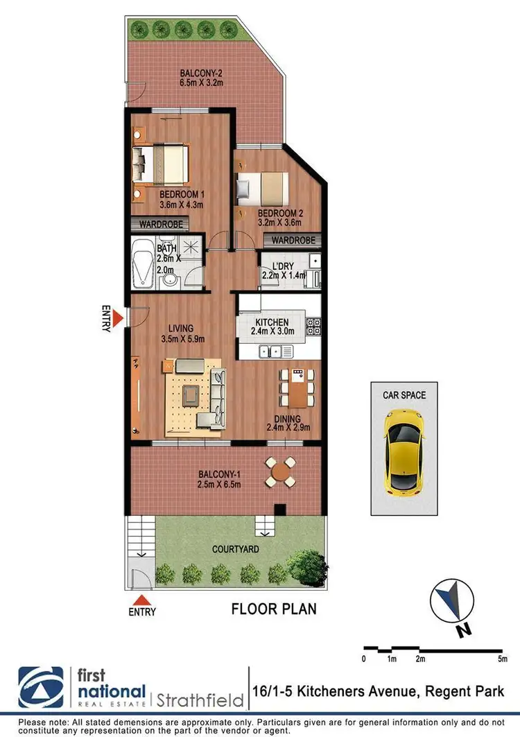 Floorplan of Homely apartment listing, 16/1-5 Kitchener Avenue, Regents Park NSW 2143