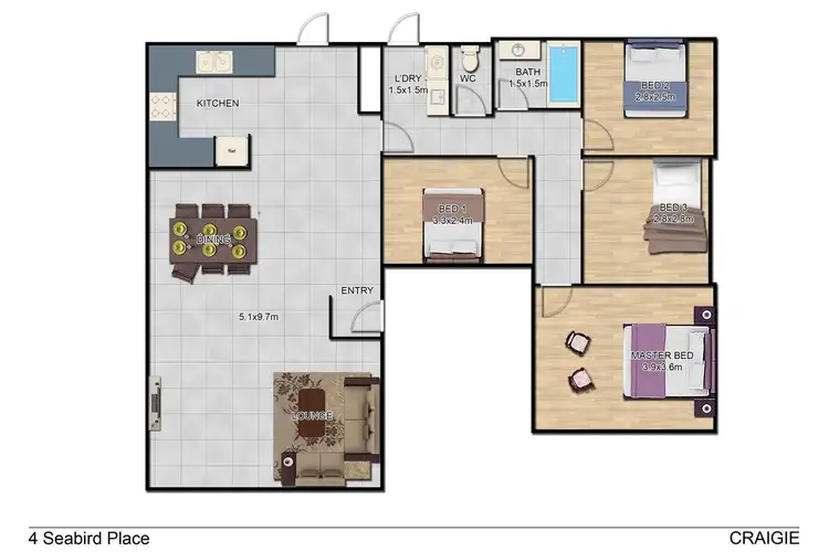 Floorplan of Homely house listing, 4 Seabird Place, Craigie WA 6025