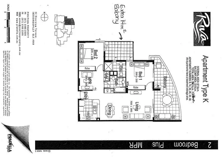 Floorplan of Homely apartment listing, 08/20 Riverview Terrace, Indooroopilly QLD 4068