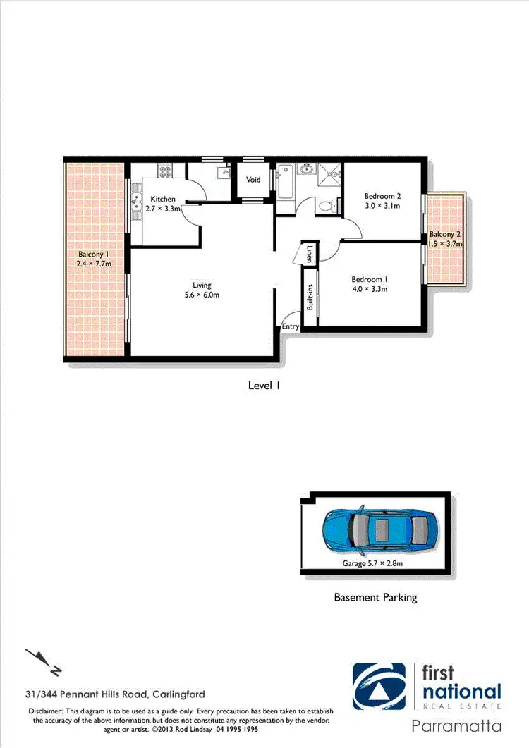 Floorplan of Homely apartment listing, 31/344 Pennant Hills Road, Carlingford NSW 2118