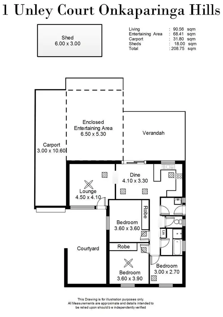 Floorplan of Homely house listing, 1 Unley Court, Onkaparinga Hills SA 5163