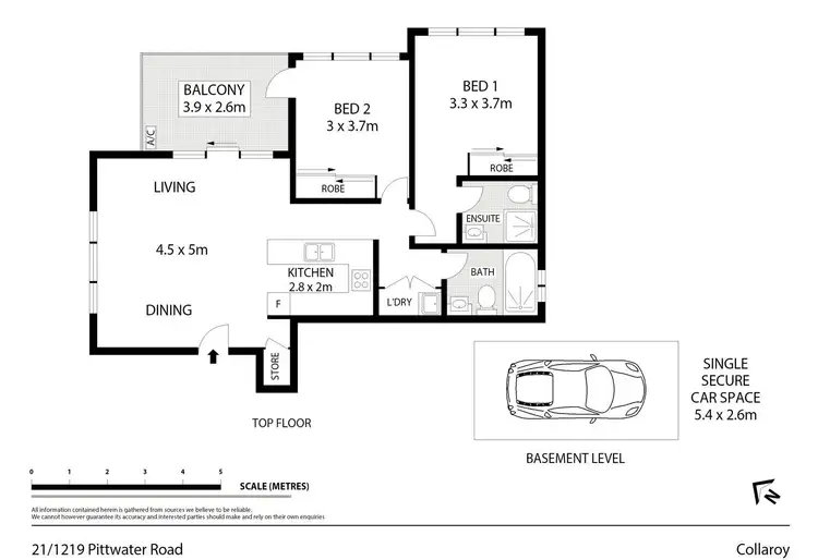Floorplan of Homely unit listing, 21/1219 Pittwater Road, Collaroy NSW 2097