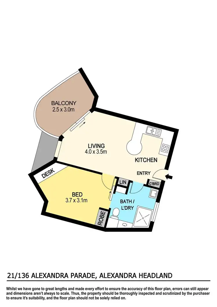 Floorplan of Homely unit listing, 21/136 Alexandra Parade, Alexandra Headland QLD 4572