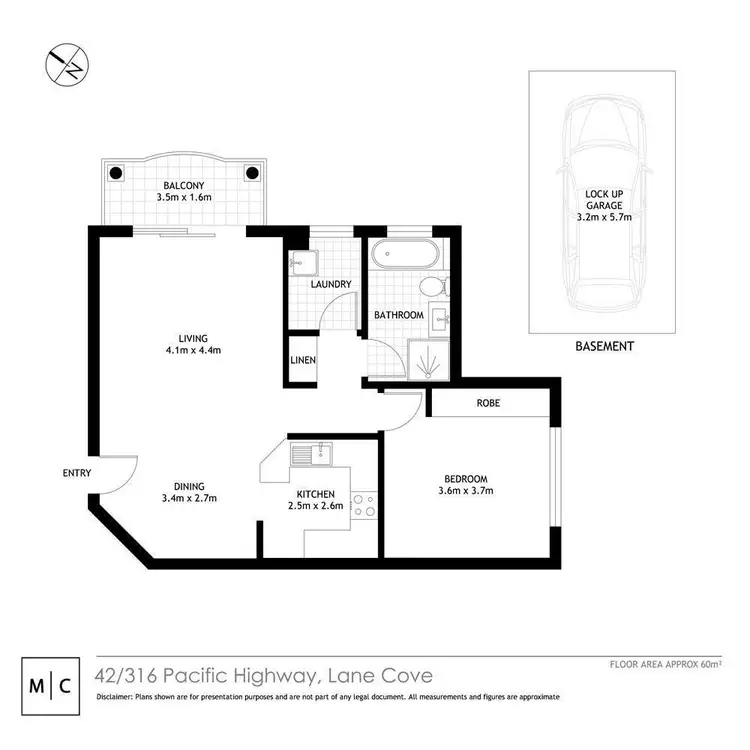 Floorplan of Homely apartment listing, 42/316 Pacific Highway, Lane Cove NSW 2066