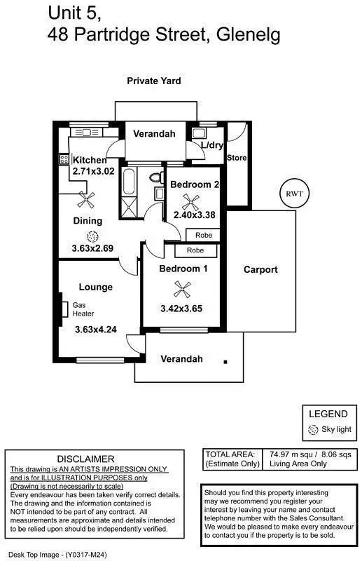 Floorplan of Homely unit listing, 5/48 Partridge Street, Glenelg SA 5045