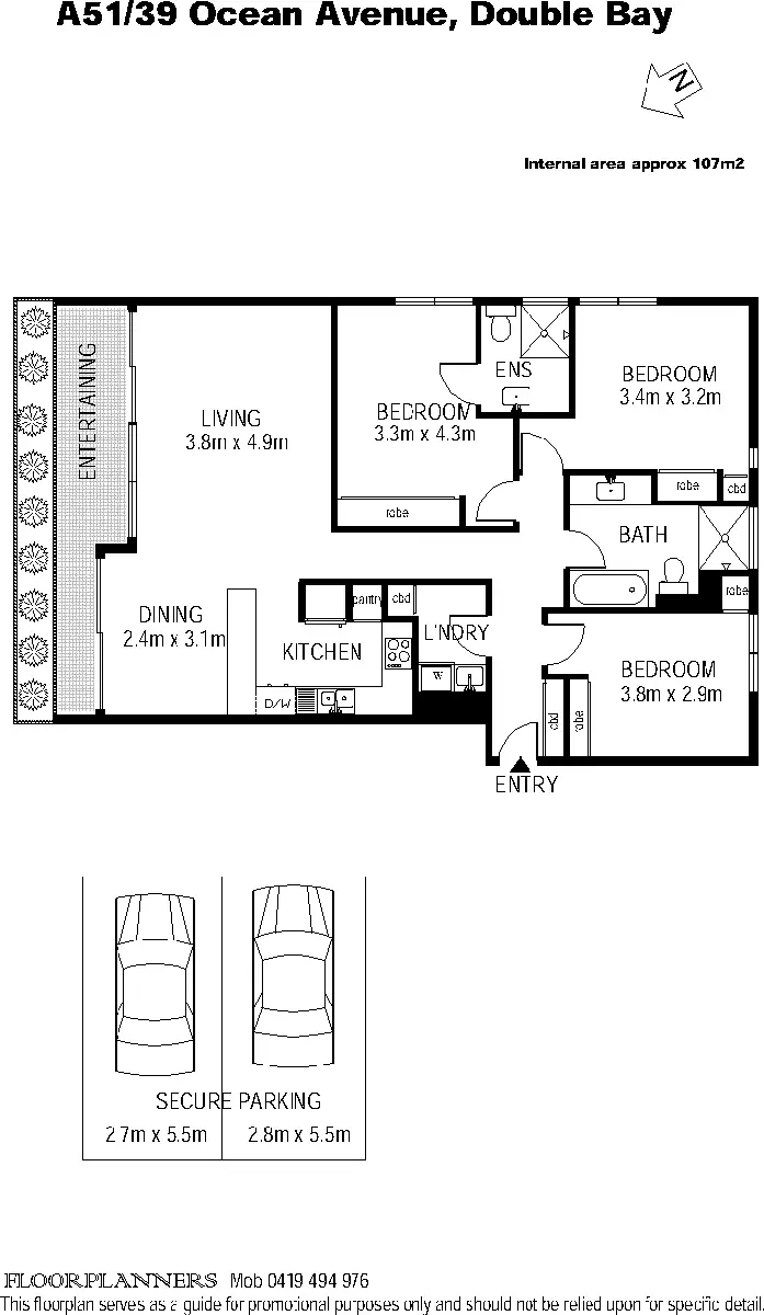 Floorplan of Homely apartment listing, A51/39 Ocean Avenue, Double Bay NSW 2028