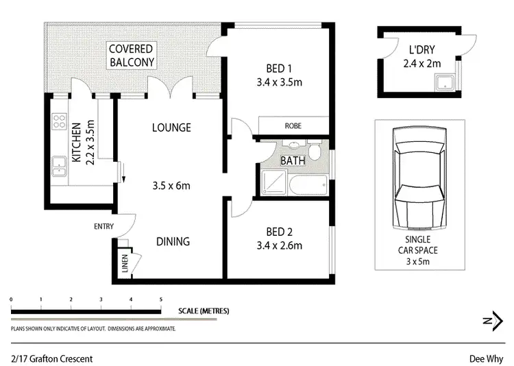 Floorplan of Homely unit listing, 2/17 Grafton Crescent, Dee Why NSW 2099