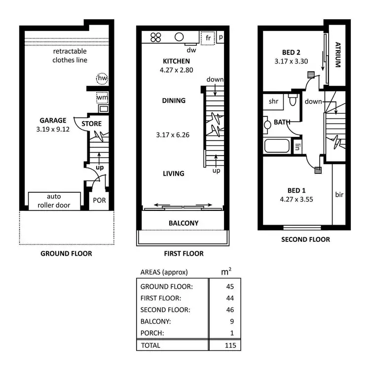 Floorplan of Homely townhouse listing, 1/15 Sydney Place, Adelaide SA 5000