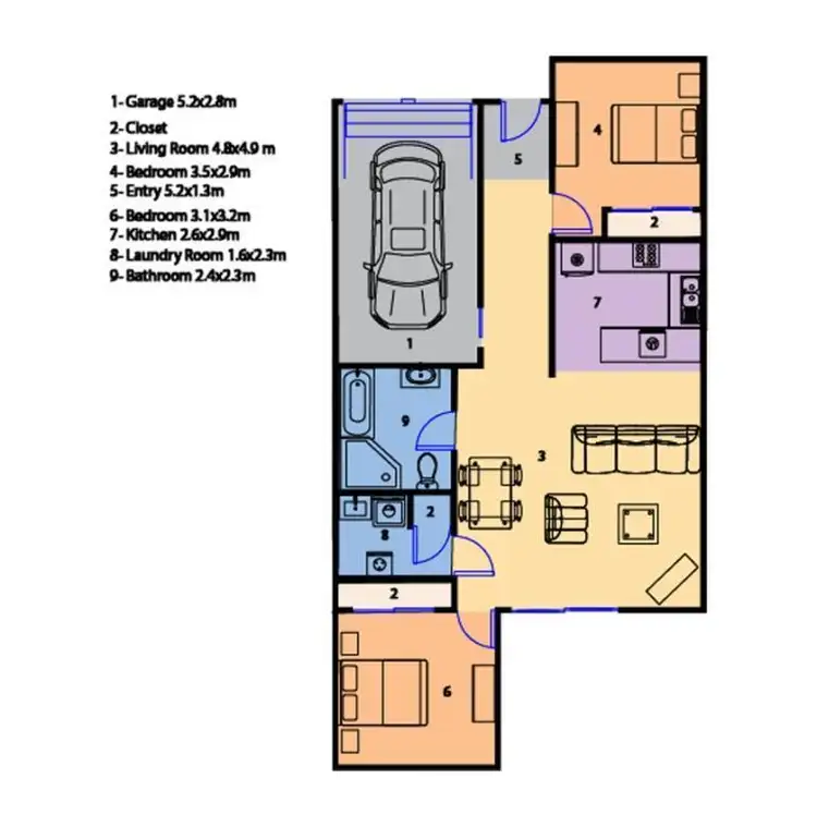 Floorplan of Homely townhouse listing, 1/3 Ralph Street, Jesmond NSW 2299
