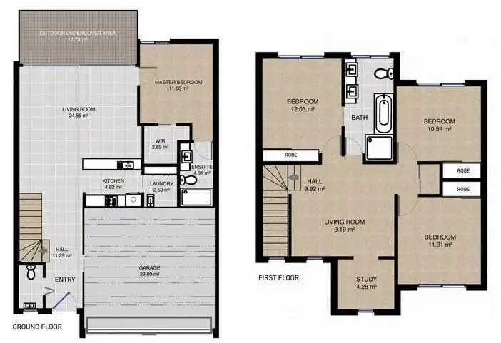 Floorplan of Homely townhouse listing, 2/84 Falconer Street, Southport QLD 4215