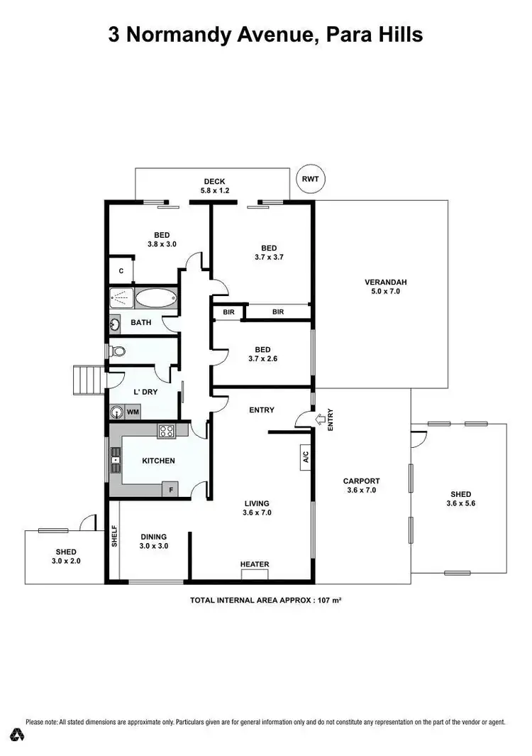 Floorplan of Homely house listing, 3 Normandy Avenue, Para Hills SA 5096