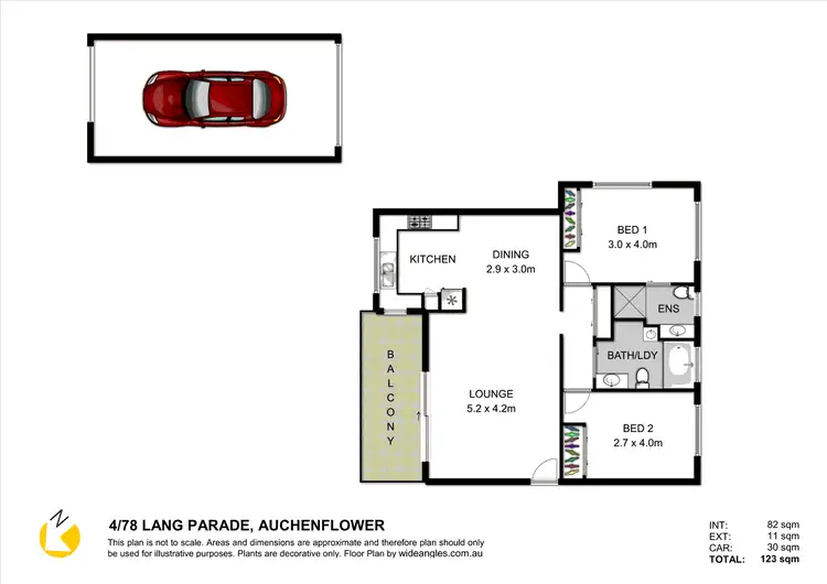 Floorplan of Homely apartment listing, 4/78 Lang Parade, Auchenflower QLD 4066