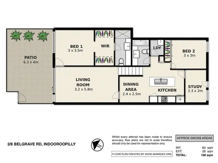 Floorplan of Homely apartment listing, 02/8 Belgrave Road, Indooroopilly QLD 4068