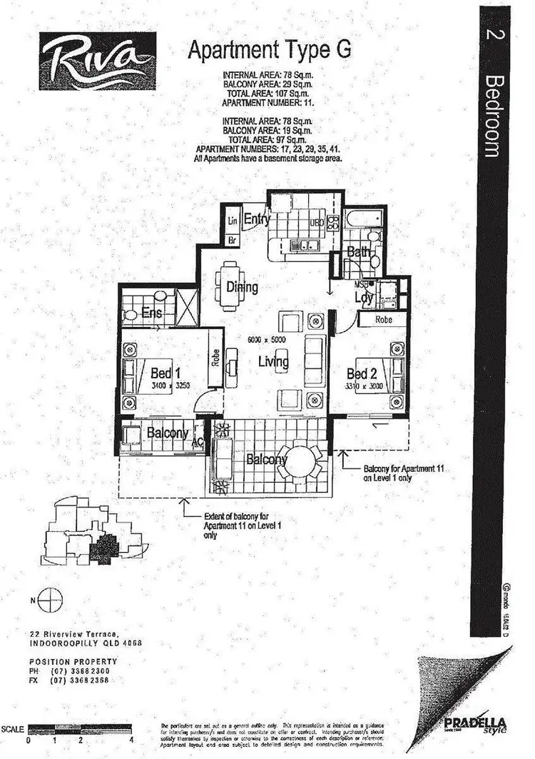 Floorplan of Homely apartment listing, 23/22 Riverview Terrace, Indooroopilly QLD 4068