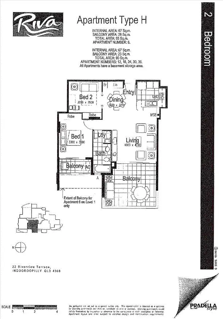 Floorplan of Homely apartment listing, 06/22 Riverview Terrace, Indooroopilly QLD 4068