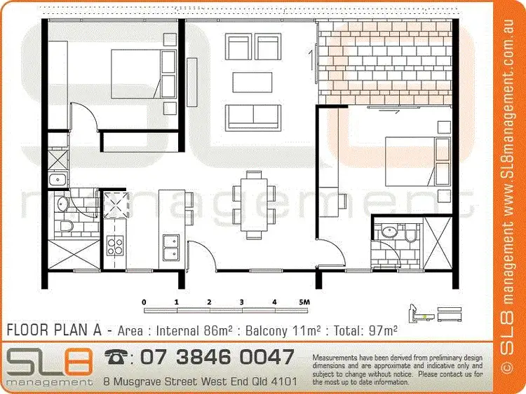 Floorplan of Homely apartment listing, 165/8 Musgrave Street, West End QLD 4101