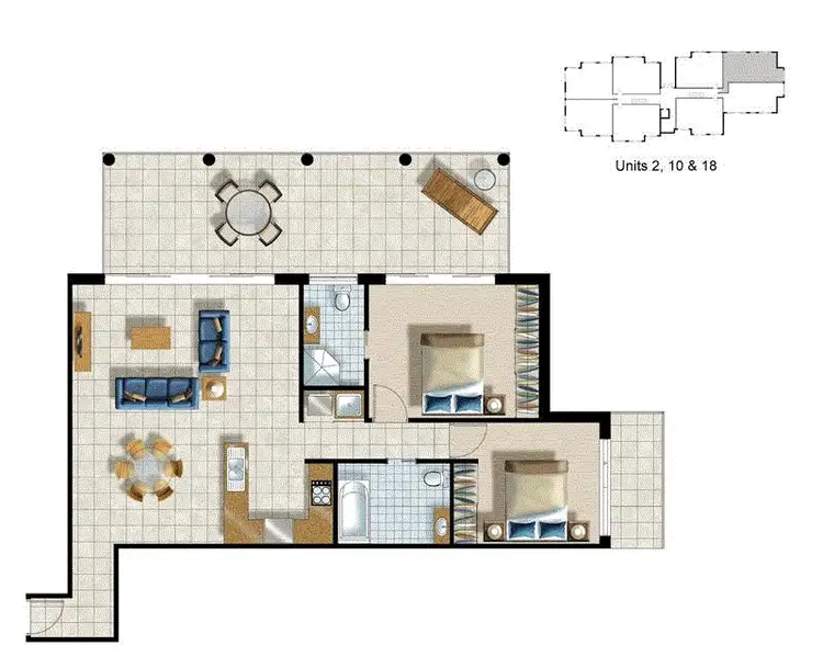 Floorplan of Homely apartment listing, 02/35 Dunmore Terrace, Auchenflower QLD 4066