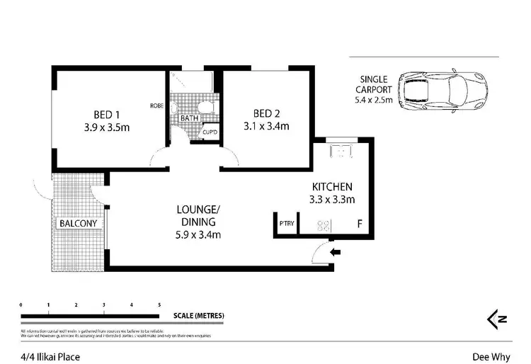 Floorplan of Homely unit listing, 4/4 Ilikai Place, Dee Why NSW 2099