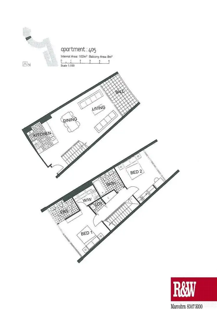 Floorplan of Homely apartment listing, 405/747 Anzac Parade, Maroubra NSW 2035