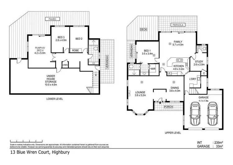 Floorplan of Homely house listing, 13 Blue Wren Court, Highbury SA 5089