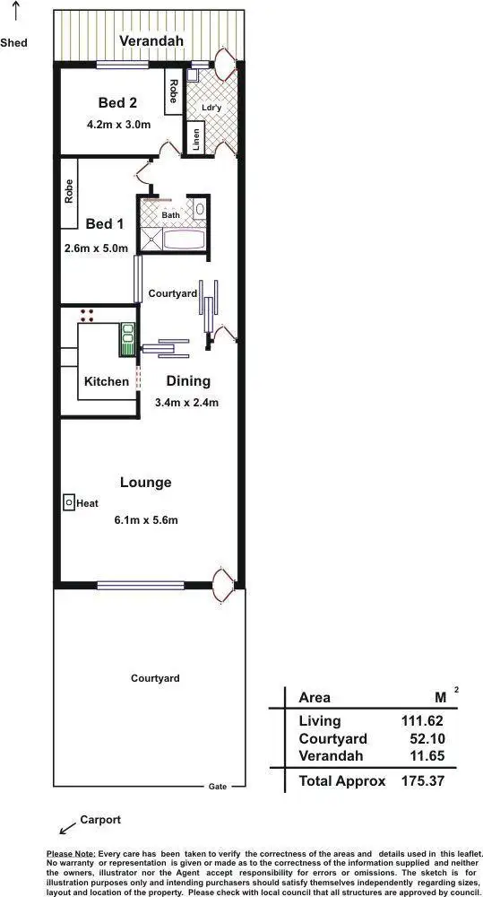 Floorplan of Homely unit listing, 2/5 Romney Road, Marryatville SA 5068
