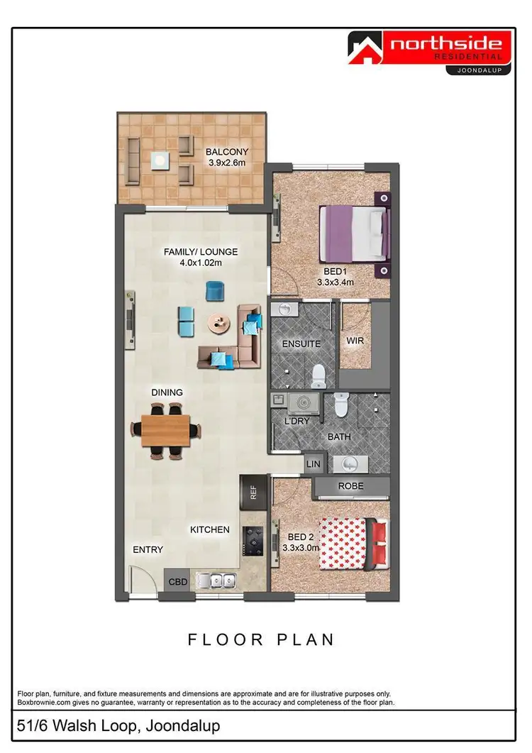 Floorplan of Homely apartment listing, 51/6 Walsh Loop, Joondalup WA 6027