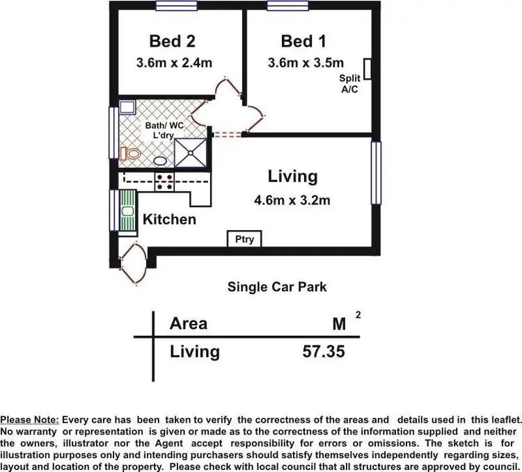 Floorplan of Homely unit listing, 3/30 Chatham Road, Keswick SA 5035