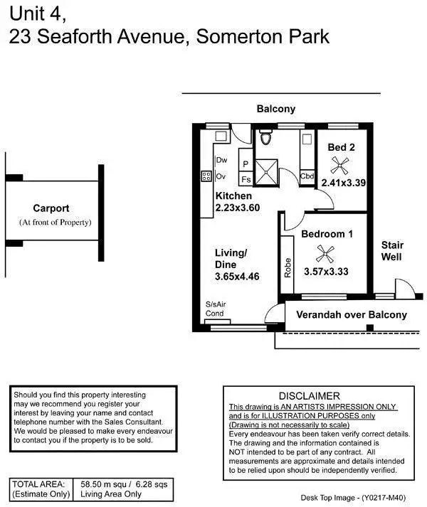 Floorplan of Homely unit listing, 4/23 Seaforth Avenue, Somerton Park SA 5044