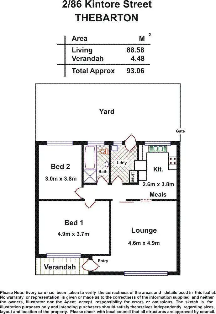 Floorplan of Homely house listing, 2/86 Kintore Avenue, Thebarton SA 5031