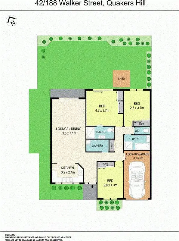 Floorplan of Homely villa listing, 42/188 Walker Street, Quakers Hill NSW 2763