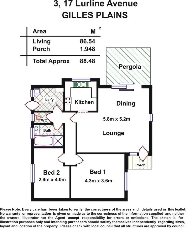 Floorplan of Homely unit listing, 3/17 Lurline Avenue, Gilles Plains SA 5086