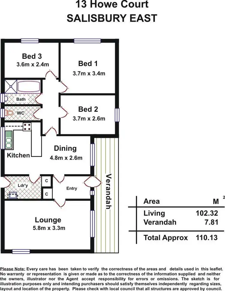 Floorplan of Homely house listing, 13 Howe Court, Salisbury East SA 5109