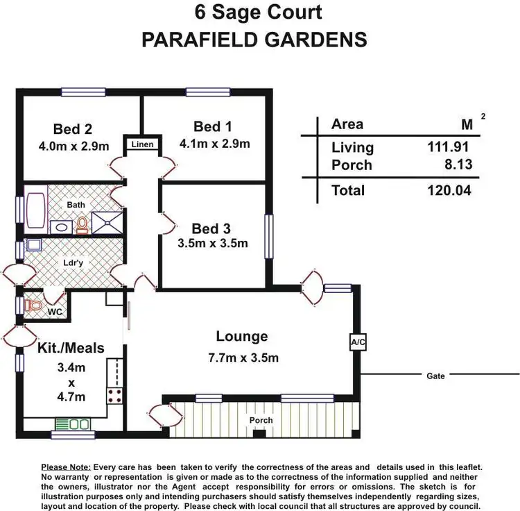 Floorplan of Homely house listing, 6 Sage Court, Parafield Gardens SA 5107