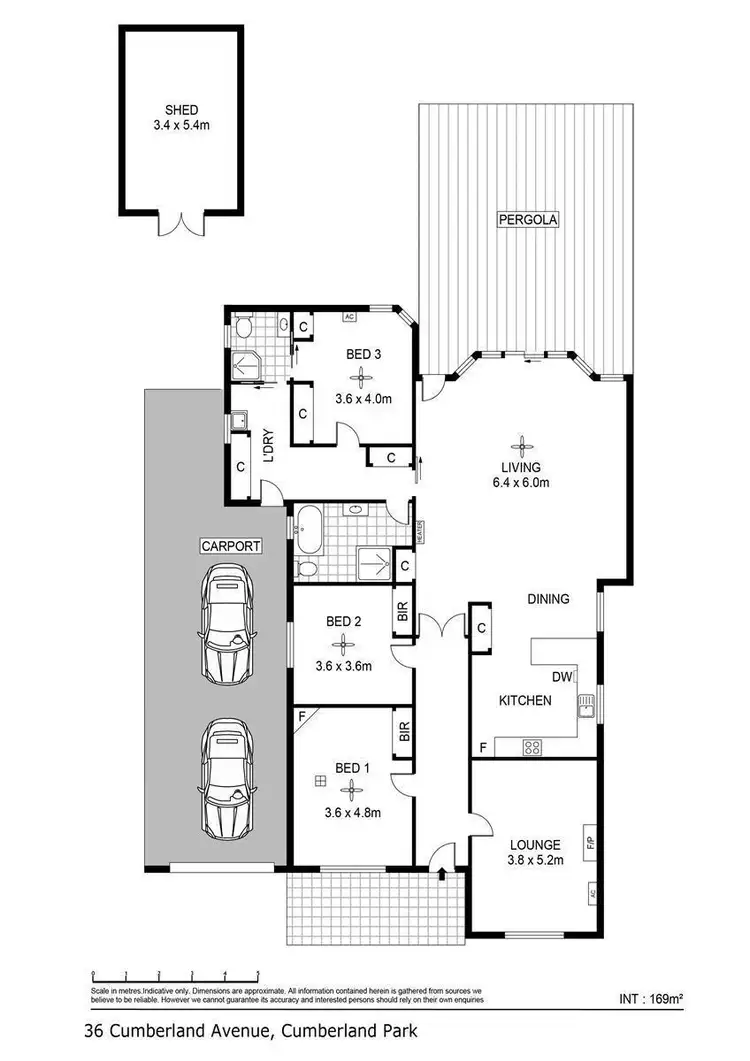 Floorplan of Homely house listing, 36 Cumberland Avenue, Cumberland Park SA 5041