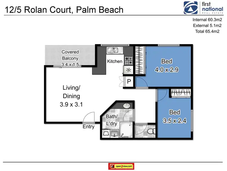 Floorplan of Homely unit listing, 12/5 Rolan Court, Palm Beach QLD 4221