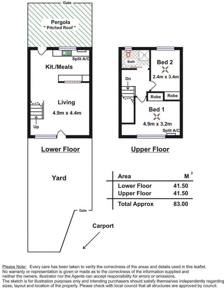 Floorplan of Homely unit listing, 2/43 Howard Street, Broadview SA 5083