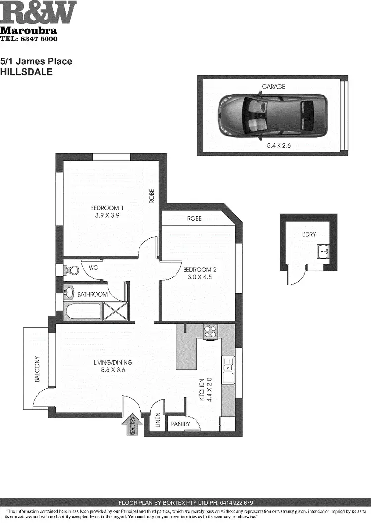 Floorplan of Homely apartment listing, 5/1 James Place, Hillsdale NSW 2036