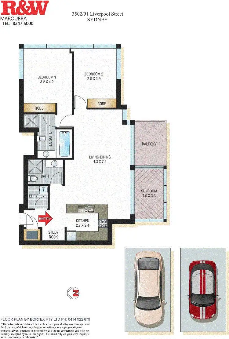 Floorplan of Homely apartment listing, 3502/91 Liverpool Street, Sydney NSW 2000