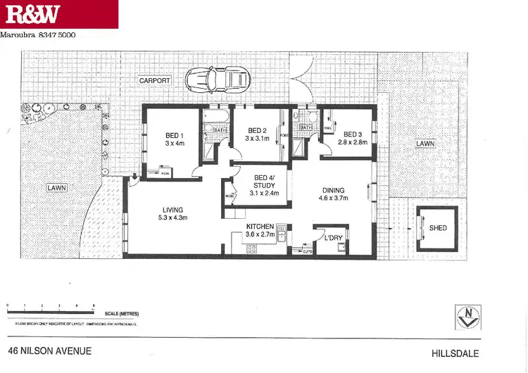 Floorplan of Homely apartment listing, 46 Nilson Avenue, Hillsdale NSW 2036