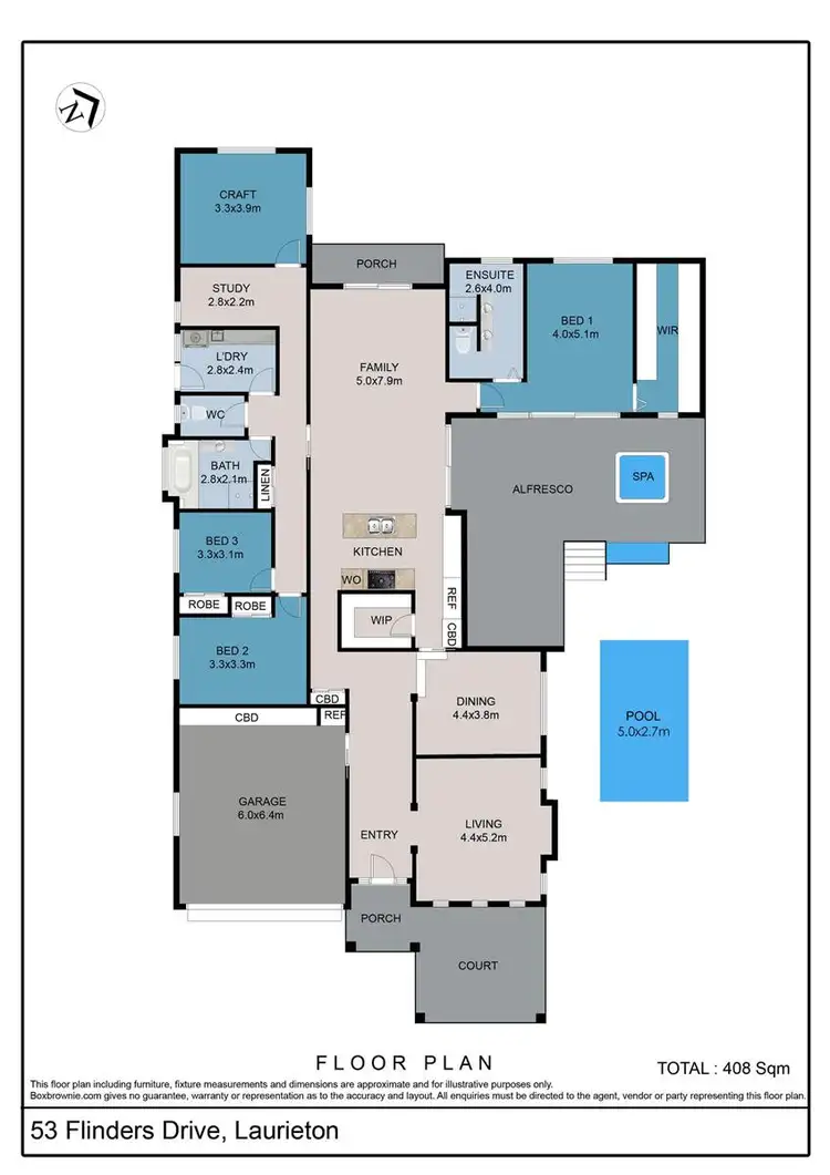Floorplan of Homely house listing, 53 Flinders Drive, Laurieton NSW 2443