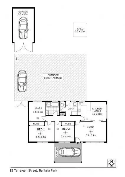 Floorplan of Homely house listing, 15 Tarraleah Street, Banksia Park SA 5091
