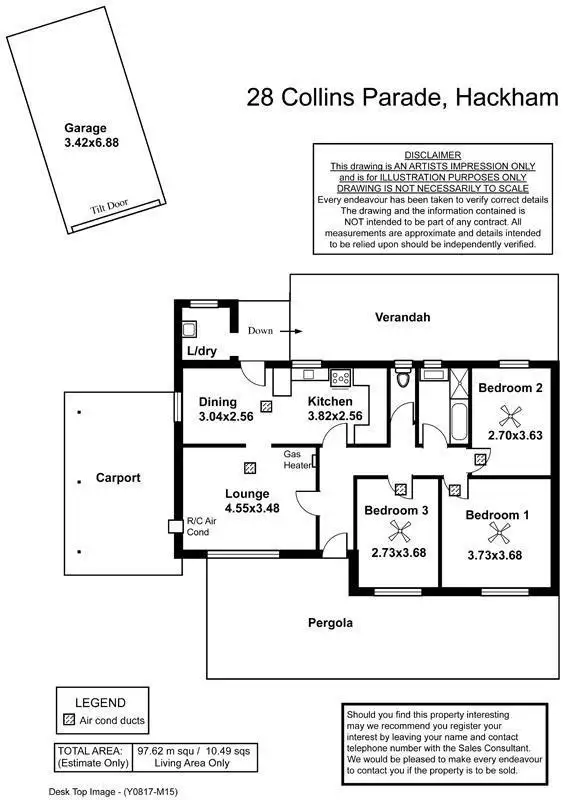 Floorplan of Homely house listing, 28 Collins Parade, Hackham SA 5163