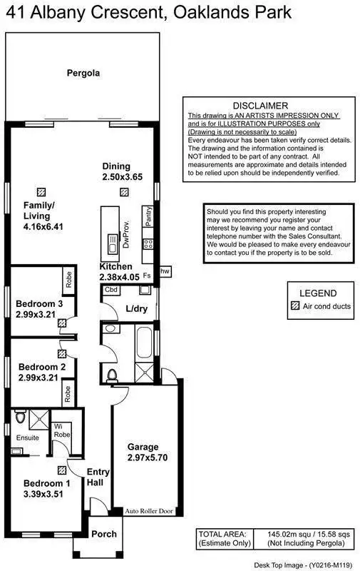 Floorplan of Homely house listing, 41 Albany Crescent, Oaklands Park SA 5046