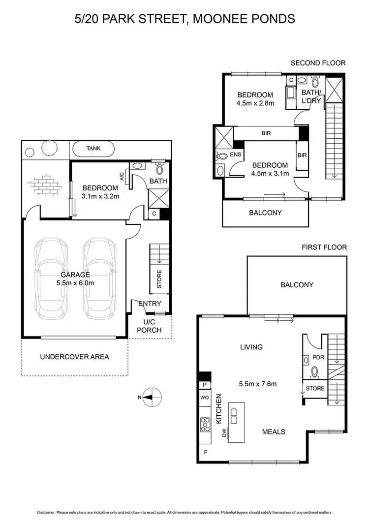 Floorplan of Homely townhouse listing, 5/20 Park Street, Moonee Ponds VIC 3039